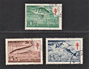 Finland 1955 Beautiful Fishes (3v Cpt) F.Used