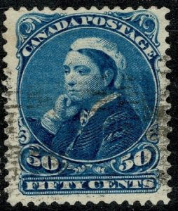 CANADA QV 1893 50c BLUE USED (VFU) SG116 Wmk. none P.12 VF/XF