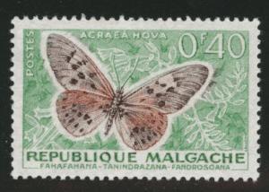 Madagascar Malagasy Scott 307 MH*  1960 Butterfly stamp