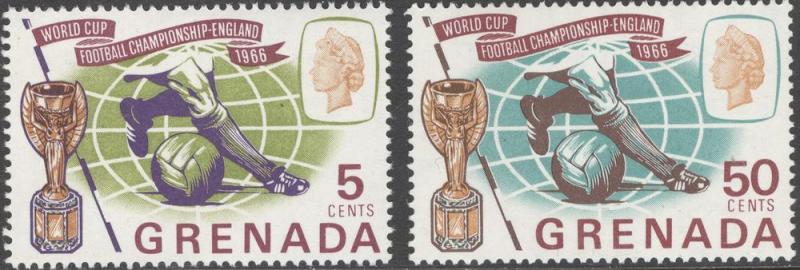 Grenada Sc #230 231 1966 World Cup Soccer Issue Set of 2 MNH