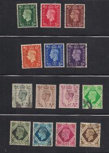 GREAT BRITAIN SC# 235-48 F-VF U 1937-39