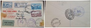 O)  1934 NEW ZEALAND, FIRST TRANS TASMAN, AIR MAIL, REGISTERED DANNEVIRKE, CARTA