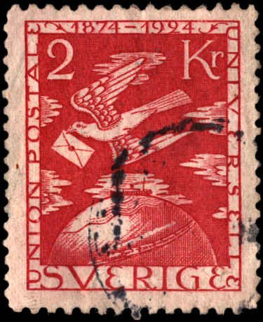 Sweden #226, Incomplete Set, 1924, UPU, Used