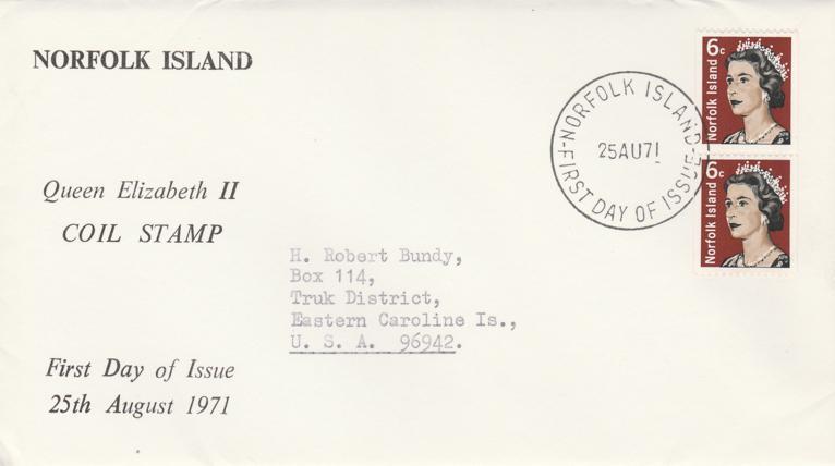 Norfolk Island #118A - FDC - 1971 QEII Coil