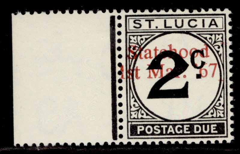 ST. LUCIA GVI SG D7a VAR, 2c with OVPT, NH MINT. 