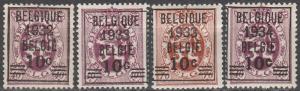 Belgium #240, 254-6  F-VF Unused  CV $52.25 (A16253)