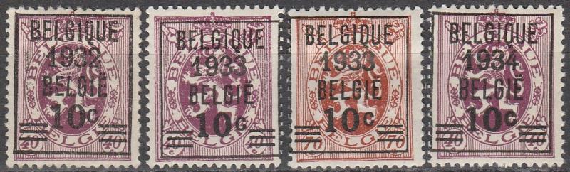 Belgium #240, 254-6  F-VF Unused  CV $52.25 (A16253)