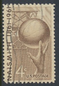 USA  SC#  1189   Used 1961 Naismith Basketball  see scan