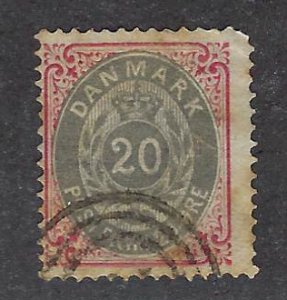 Denmark SC#31a Used Fine w/Faults SCV$32.50...Worth a Close Look!