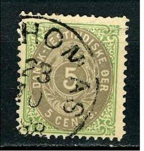 Danish West Indies , 5c Type of 1874, Perf 14 x 13.1/2 used 