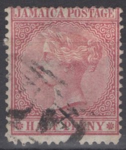 ZAYIX - Jamaica 13 used - 1872 1/2d Claret, WMK 1, Queen Victoria 040322-S47