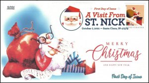 21-311, 2021, A Visit from St Nick, First Day Cover, Digital Color Postmark, San