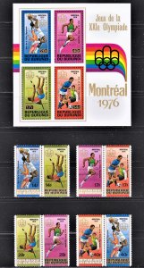 Burundi 1976 Montreal Olympics Scott 495-99, C237-40 F to VF mint OG NH.
