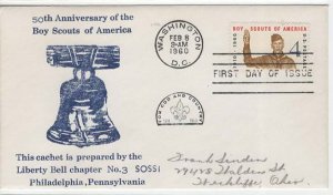 Scout FDC cachets 1960 Scott 1145  Levy 60FD-70 Liberty Bell SOSSI #4062