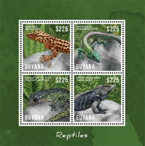 Guyana - 2013 - Reptiles - Sheet Of 4 - MNH