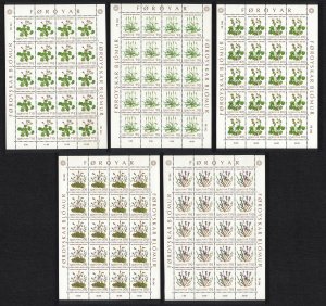 Faroe Is. Flowers 5v Full Sheets 1980 MNH SG#47-51 MI#48-52