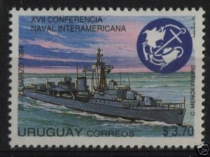 Naval conference  battleship navy boat war ship  URUGUAY Sc#1521 MNH STAMP cv$3 