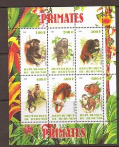 BURUNDI 2009 PRIMATES SHEETLET MNH