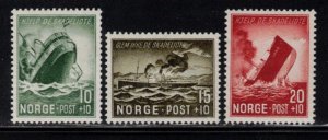 Norway Scott B35-B37 Sinking Ships 1944 MH