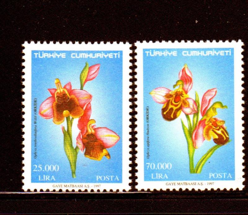 TURKEY #2669-2670  1997  ORCHIDS  MINT  VF NH  O.G