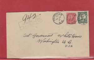 FAIRVILLE, N.B. Registered cover to USA