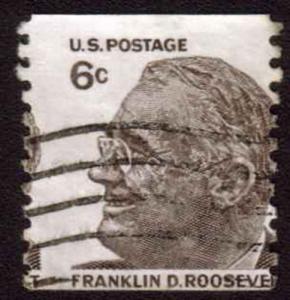 1305 Used Single, 6? Franklin Roosevelt, Misperf n6201