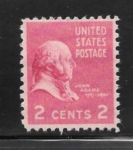 SCOTT #806 SINGLE JOHN ADAMS MINT NEVER HINGED BEAUTY