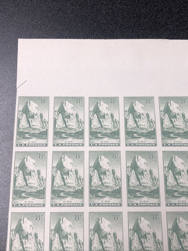 US 763 Zion Imperf Sheet Of 50 Mint No Gum As Issued - SUPERB.