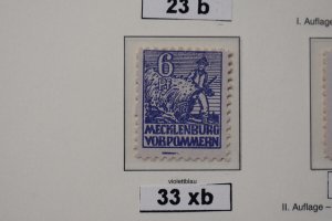 GERMANY SOVIET ZONE MECKLENBURG SCOTT 12N19 MICHEL 33XB SIGNED  MNH