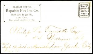 U.S. #HUSSEYS BANK USED ON COVER