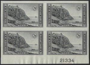 US, Scott #762, 7¢ National Parks issue,  NGASI LH,  Block of 4 , CV $6.40+