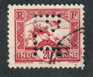 Indochina #162 used perfin single