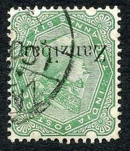 Zanzibar SG8 2 1/2a yellow-green Small second Z CDS used (bend)