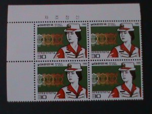 ​KOREA-1980-SC#1224- WOMEN ARMY CORPS 30TH ANNIVERSARY-MNH-IMPRINT-BLOCK-VF