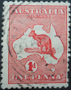 Australia 1913 Kangaroo One Penny with SMITHFIELD Square Circle postmark