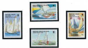 British Virgin Is 631-34 MNH 1989 Yachts (fe4831)