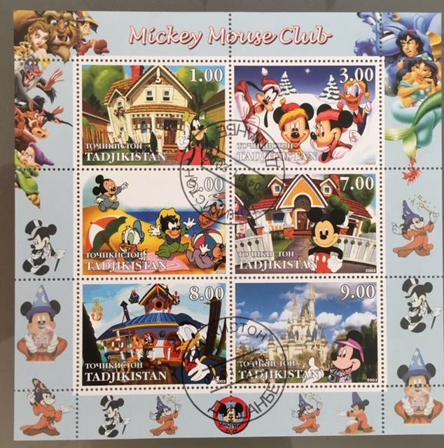 Tadjikistan 2003 M/S Walt Disney Cartoon Animation Mickey Mouse Stamps CTO (1)