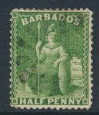 Barbados SG 72 SC# 50  MH   Bright Green  perf 14 see scans and details