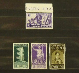 8236   Italy   MNH/MH # 344, 377, 382, 387                       CV$ 10.10