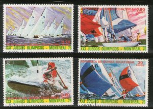 Equatorial Guinea 1976 Olympic Games Sport Sailing Ship 4v Cancelled # 5210a