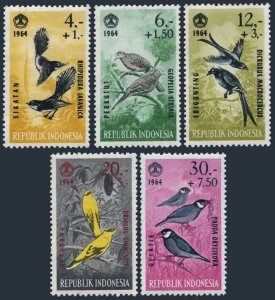 Indonesia B160-B164, MNH. Michel 460-464. Birds 1965. Malaysian fantails, Doves,