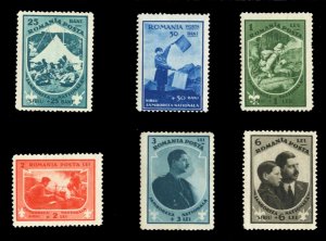 Romania #B31-36 Cat$49+, 1932 Boy Scouts, set of six, 3L hinged, balance neve...