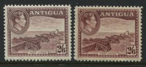 Antigua KGVI 1942 2/6d mint o.g. 2 distinct shades