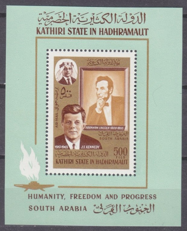 1967 Aden Kathiri State of Seiyun 164/B14 John F. Kennedy 12,00 €