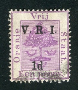 ORANGE FREE STATE;  1900 early V.R.I. surcharge used 1d value,