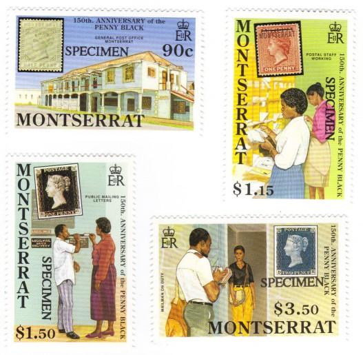 Montserrat #741-44 MNH SPECIMEN penny black