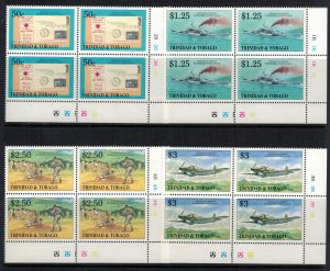 Trinidad & Tobago #588-91* NH  Plate Blocks of 4  CV $25.40+  World War 2
