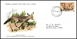 Botswana 184 Fox WWF Typed FDC