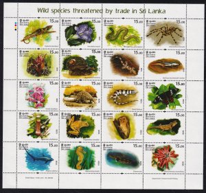 Sri Lanka 2020 Threatened Wild Species Mint MNH Miniature Sheet
