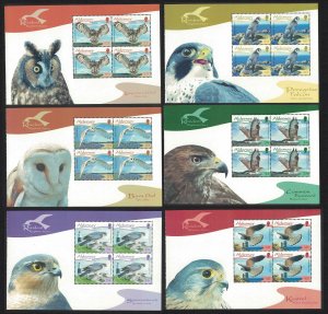 Alderney Birds Raptors Buzzard Falcon Kestrel Owl Booklet Panes 2008 MNH